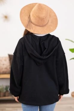 Black Hooded Full Zip Jacket -Staccato Shop 3D4A0030 6bfbebdd cec2 48d0 9159 0a04a8b0d171