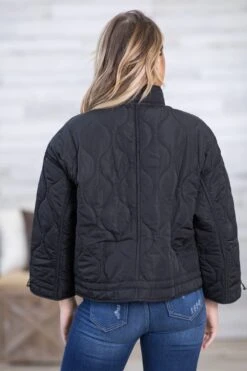 Black Quilted Jacket With Side Tie Detail -Staccato Shop 3D4A0040 0501029d 96d5 4c59 b3e0 b95285e60a38