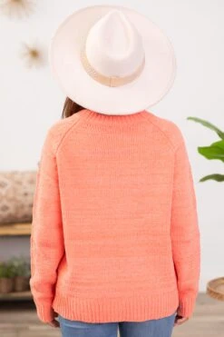 STACCATO Bright Coral Cable Knit Sweater -Staccato Shop 3D4A0056 bf4612ad 2312 4e4a 97be 0cacc3d8d98b
