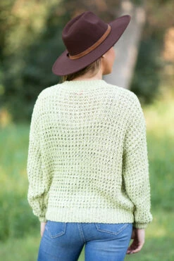 Neon Green Fisher Net V-Neck Sweater -Staccato Shop 3D4A0280 784d40e3 90cf 4af6 82b2 2055784b4e9a