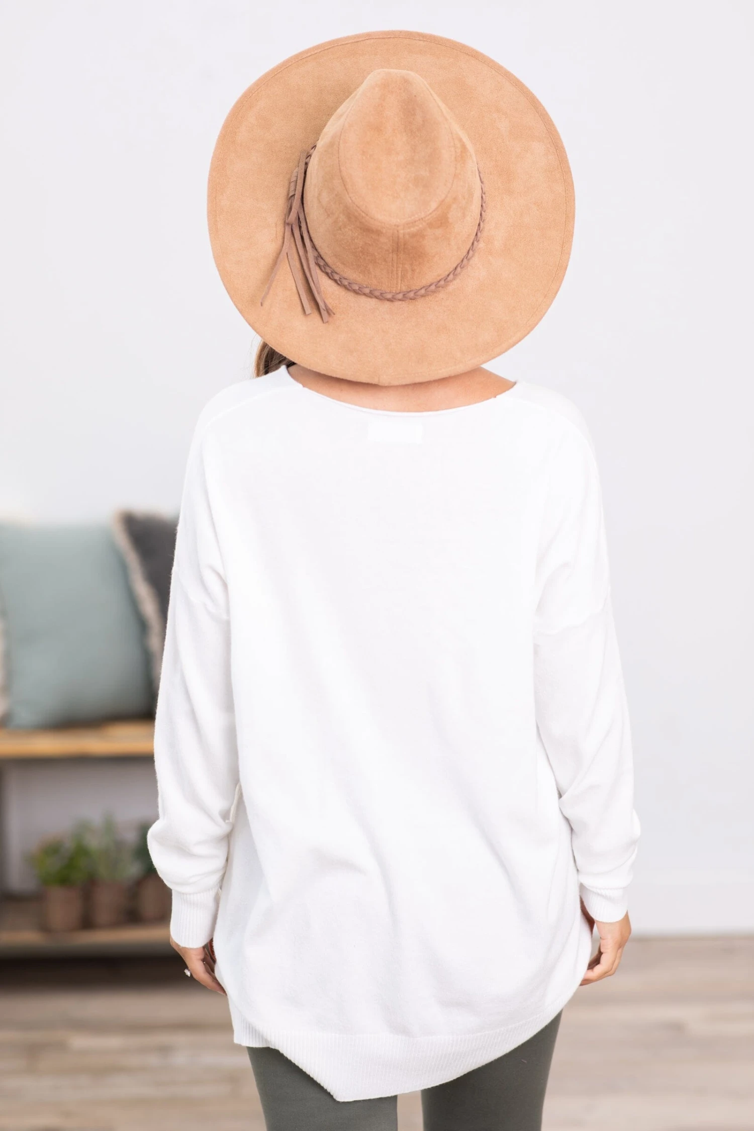 Off White Front Seam Garment Dyed Sweater 5 Off White Front Seam Garment Dyed Sweater - Image 3