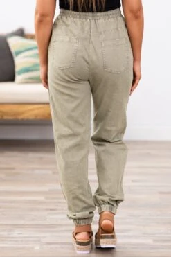 Olive Washed Elastic Waist Joggers -Staccato Shop 3D4A0537 1c199109 0a59 4cd7 93bf a5324181008e