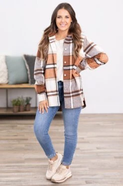 Camel And Cream Plaid Shacket 8 Camel And Cream Plaid Shacket -Staccato Shop 3D4A0637 cf41e455 bfc4 4a67 8ff0 744e8f316123