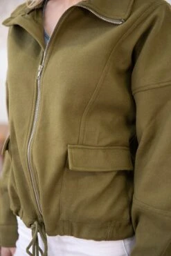 STACCATO Olive Drawstring Hem Zip Up Jacket -Staccato Shop 3D4A0804 447de5d0 fdac 4312 936d 20d8a50a4766