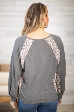 Grey Animal Print Trim Detail Top -Staccato Shop 3D4A0837 c4269374 829a 473c 8ab2 6b55b3d17d0f