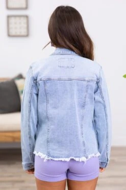 KanCan Light Wash Fray Hem Denim Jacket -Staccato Shop 3D4A1018 204e0919 2e44 4603 b9a7 108bde79d56f