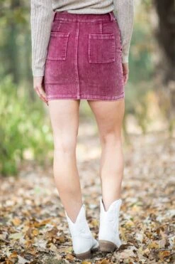 Burgundy Washed Corduroy Skirt -Staccato Shop 3D4A1039 d3a03406 d9f4 4a38 ad84 5f6a911f4b56