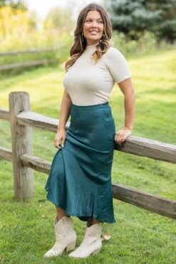 Be Cool Teal Midi Skirt