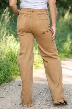 Risen Cinnamon Wide Leg Distressed Hem Jeans -Staccato Shop 3D4A1109 606b7421 22e9 4004 9057 3dbd74cb9972