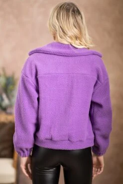 Purple Sherpa Jacket With Plaid Trim -Staccato Shop 3D4A1175 d652cc5d faf1 4453 b7a6 e979bd8656e8