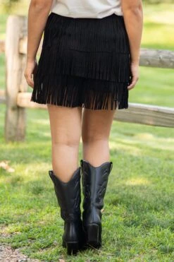 Black Faux Suede Shorts With Fringe -Staccato Shop 3D4A1354 b6bb07d4 9dae 4297 b4bd 8ba2a0cf6902