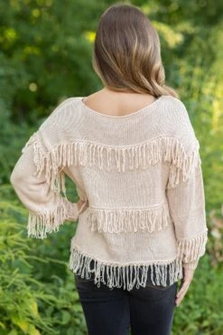 Tan Lightweight Sweater With Fringe Detail -Staccato Shop 3D4A1383 ab9c61e5 4e86 4f3f bdf4 24b7903afdd8