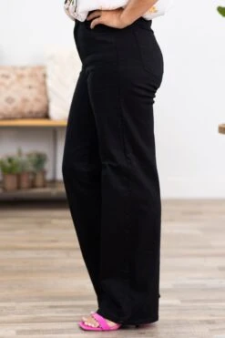 Black Wide Leg Pants With Stretch -Staccato Shop 3D4A1477 6000e935 44bd 4849 b782 387d00502726