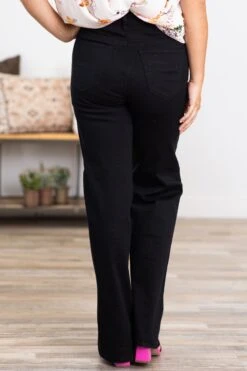 Black Wide Leg Pants With Stretch -Staccato Shop 3D4A1478 36209171 4138 4c68 90dc acd8f9a98a5b