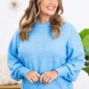 Baby Blue Chenille Textured Sweater