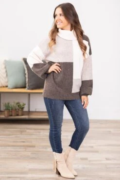STACCATO Brown And Mocha Cowl Neck Sweater -Staccato Shop 3D4A1552 18e7abc4 1fed 4f10 9d58 74372a6cfe07