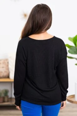 STACCATO Black V-Neck Raw Edge Sweater -Staccato Shop 3D4A1581 4aef353c 8314 436f 848e 9a4a1caa86b1