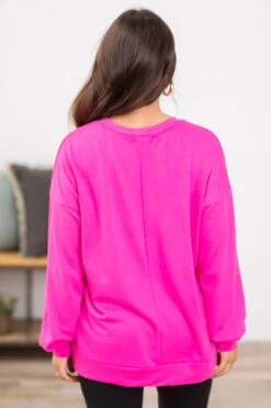 STACCATO Hot Pink Crew Neck Long Sleeve Top -Staccato Shop 3D4A1833 735fc60a f926 464b b0b2 4c551a8d1bda