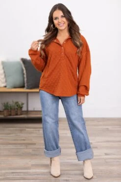 Burnt Orange Quilted Hooded 1/4 Snap Pullover 8 Burnt Orange Quilted Hooded 1/4 Snap Pullover -Staccato Shop 3D4A1939 0efa1aca d76a 4aac 9c1c 9f7ed839ef8e