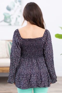 Navy Ditsy Floral Smocked Bodice Top -Staccato Shop 3D4A2091 7fe9856a 8e16 42c4 bf64 0a5418095fe1