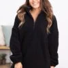 Black 1/4 Zip Sherpa Pullover -Staccato Shop 3D4A2191 e81b7b87 3686 4e98 852e ba18133f0866