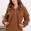 Dark Camel 1/4 Zip Sherpa Pullover -Staccato Shop 3D4A2219 2