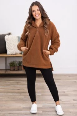 Dark Camel 1/4 Zip Sherpa Pullover -Staccato Shop 3D4A2219 759d5b07 bbd9 4bbe 91e9 be8227f0857e