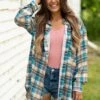 Teal And Peach Plaid Button Up Top 2 Teal And Peach Plaid Button Up Top -Staccato Shop 3D4A2261 01f6c604 0a3e 41b8 bca8 4fc3c71706ff
