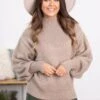 Mocha Balloon Sleeve Mock Neck Sweater -Staccato Shop 3D4A2267 f9b2c5be 32f8 4c24 99b7 94b11c158d3f