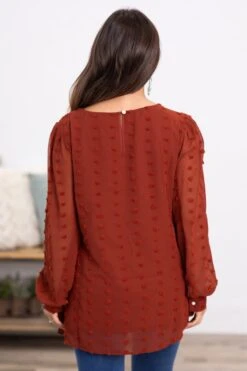 Rust Swiss Dot Long Sleeve Top -Staccato Shop 3D4A2279 bb3f5090 54f2 4a53 8537 0673fa6ffb88
