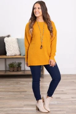 Mustard Ribbed Trim Round Neck Basic Sweater 8 Mustard Ribbed Trim Round Neck Basic Sweater -Staccato Shop 3D4A2304 5b8fb4fb 54e1 46c1 80eb e9bf2475a05c