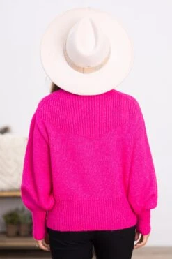 Hot Pink Balloon Sleeve Mock Neck Sweater 7 Hot Pink Balloon Sleeve Mock Neck Sweater -Staccato Shop 3D4A2317 e2b6a554 3b18 469a 8450 fe3f75b214b3