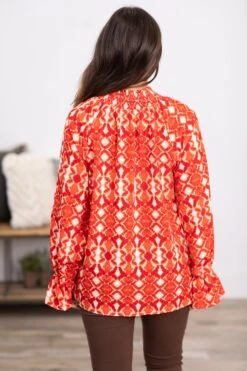 Red And Peach Boho Print Notch Neck Top 9 Red And Peach Boho Print Notch Neck Top -Staccato Shop 3D4A2389 70011fb1 8e9a 4743 af69 a56b1c626955