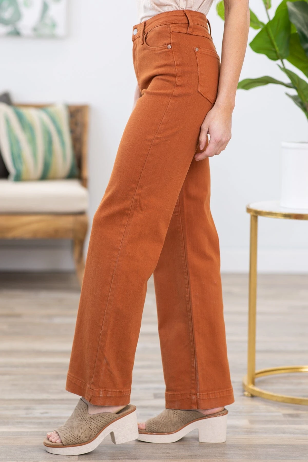 Judy Blue Cognac Garment Dyed Wide Leg Pants 5 Judy Blue Cognac Garment Dyed Wide Leg Pants - Image 3