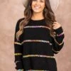 STACCATO Black Sweater With Multicolor Stitch Detail -Staccato Shop 3D4A2464 cb5fbdc1 b3ea 4e14 b2f5 bfecf6026908
