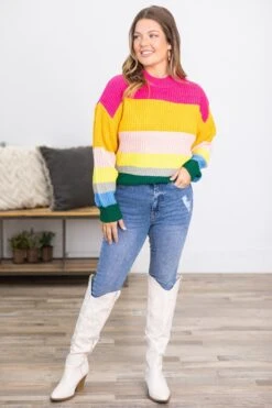 Hot Pink And Yellow Multicolor Stripe Sweater 8 Hot Pink And Yellow Multicolor Stripe Sweater -Staccato Shop 3D4A2658 c1b25b72 b26f 4eef a691 418791656407