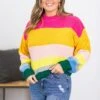 Hot Pink And Yellow Multicolor Stripe Sweater -Staccato Shop 3D4A2660 6d1ae6a9 1d39 4287 87ab e817d1948b49
