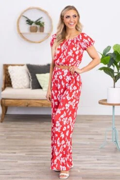 Red Crystal Pleat Floral Print Wide Leg Pants -Staccato Shop 3D4A2852 99217e0d 6d42 4374 9d9c 147b3519bf85