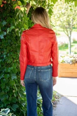 Red Faux Leather Moto Jacket -Staccato Shop 3D4A2913 2d53a39b 3a61 4d5b 9e09 7c41c09c8db2
