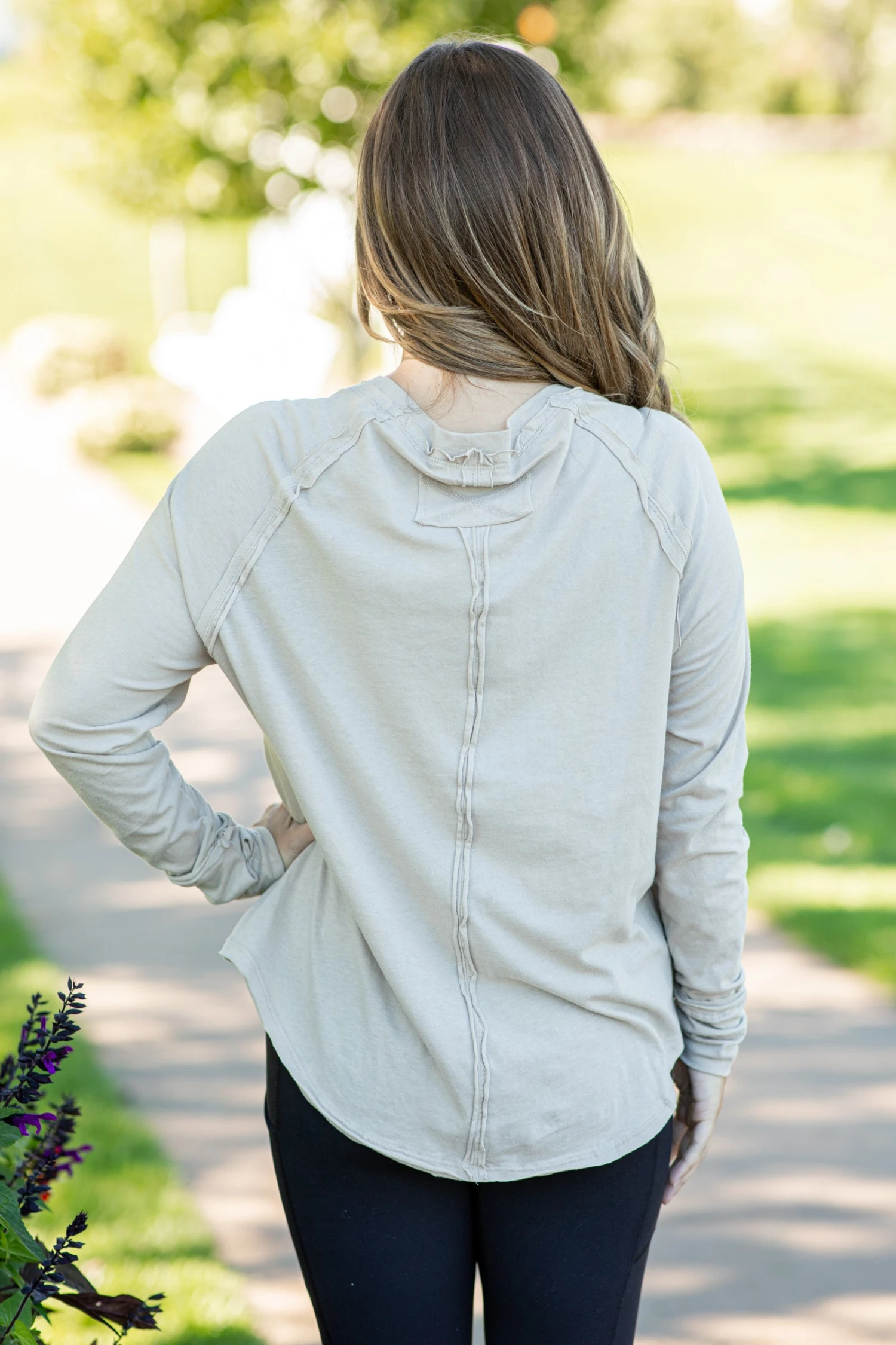 Tan Raglan Sleeve Top With Thumbholes 6 Tan Raglan Sleeve Top With Thumbholes - Image 4