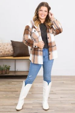 Brown Plaid Fleece Shacket With Hood 8 Brown Plaid Fleece Shacket With Hood -Staccato Shop 3D4A3365 2d0e5570 67fc 4377 9fb5 3e1286587186