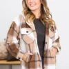Brown Plaid Fleece Shacket With Hood -Staccato Shop 3D4A3371 301c8e0a 248f 49c3 9d84 0f79a6ef4b41