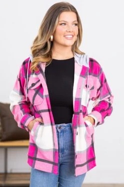 Hot Pink Plaid Fleece Shacket With Hood 8 Hot Pink Plaid Fleece Shacket With Hood -Staccato Shop 3D4A3397 fde35b24 8a02 4e69 a898 ca0d58fa4b66