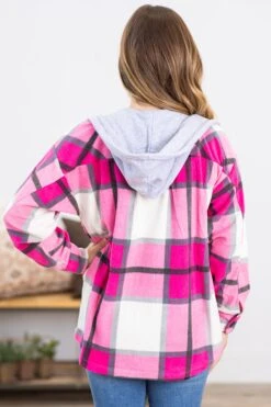 Hot Pink Plaid Fleece Shacket With Hood 9 Hot Pink Plaid Fleece Shacket With Hood -Staccato Shop 3D4A3404 cfc1e8b8 51ee 4c97 964c 74c8eae3bb52