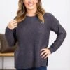 STACCATO Dark Grey Ribbed Trim Round Neck Sweater -Staccato Shop 3D4A3523 3e1233ff e9e5 4588 9855 6eb115c80e6c