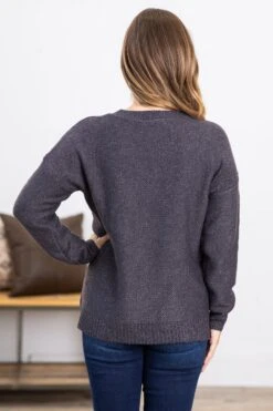 STACCATO Dark Grey Ribbed Trim Round Neck Sweater -Staccato Shop 3D4A3525 bfee24b0 d0e8 497f ba9d 362b3cf3e8af
