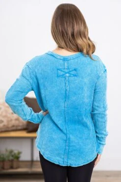 Sky Blue Washed Baby Waffle Knit Top -Staccato Shop 3D4A3717 23060563 89fa 4c61 a753 05e194e1de33