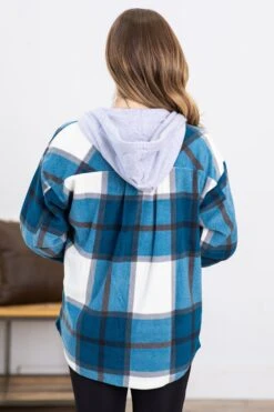 Teal Plaid Fleece Shacket With Hood -Staccato Shop 3D4A3732 8432523f 8add 4e45 a7d4 1b008cc98b9d