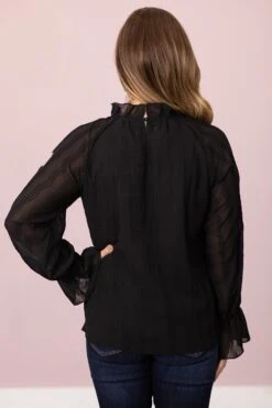 Black Crystal Pleat Trumpet Sleeve Top -Staccato Shop 3D4A3759 3dd1e09e 44b9 48b1 b1ae dce0e87a4d81
