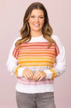 Orange And Mustard Stripe Lightweight Sweater -Staccato Shop 3D4A3785 32cc2564 80f9 4c27 a6ef bab9e609a878
